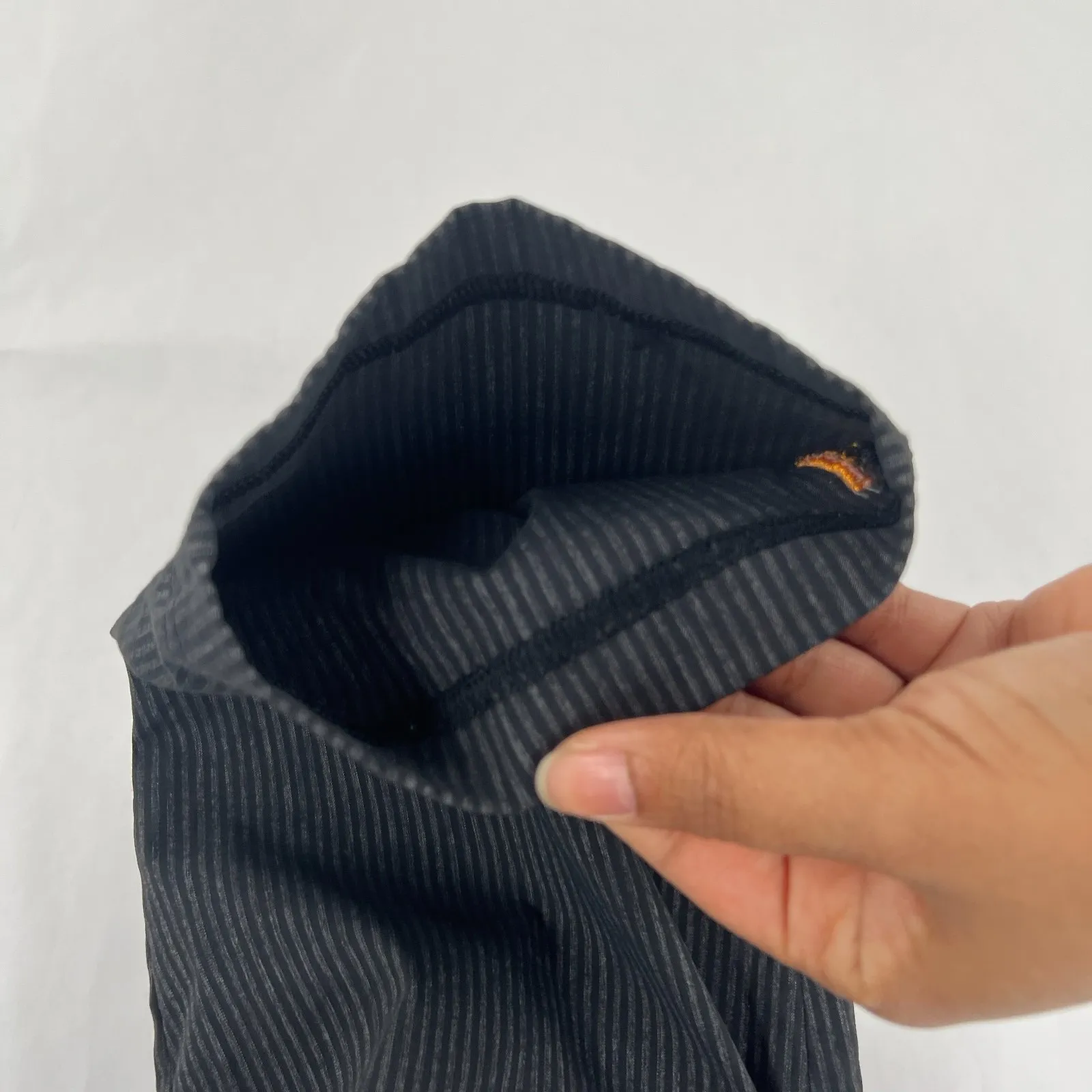 Lucy Get Going Ankle Pants Womens Medium Black Seersucker Tapered Leg Mid Rise - Image 10