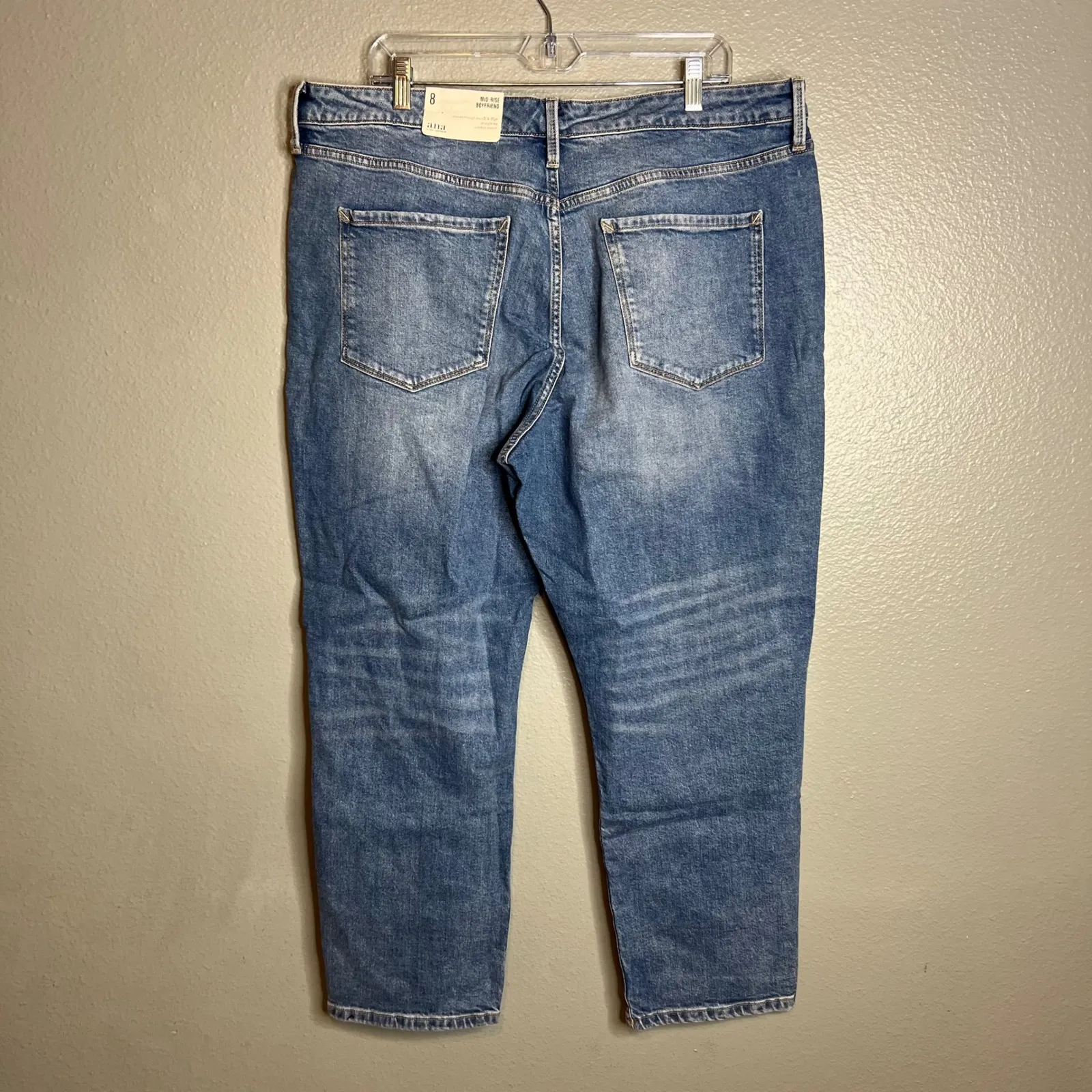a.n.a Mid-Rise Boyfriend Jeans Size 38 Waist Relaxed Straight Leg Comfort NWT‎ - Image 6