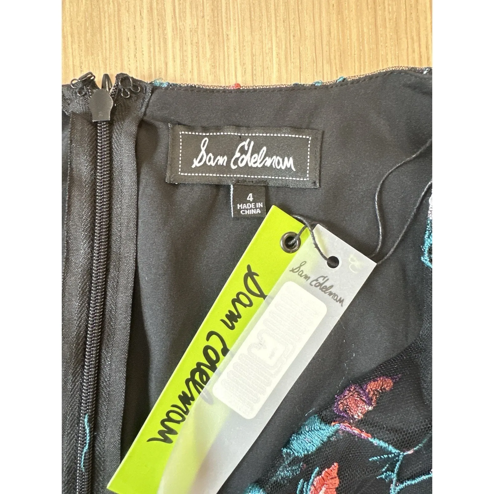 SAM EDELMAN Black A-line Floral Embroidered Mesh Midi Dress SIZE 4 NWT 2029 - Image 10