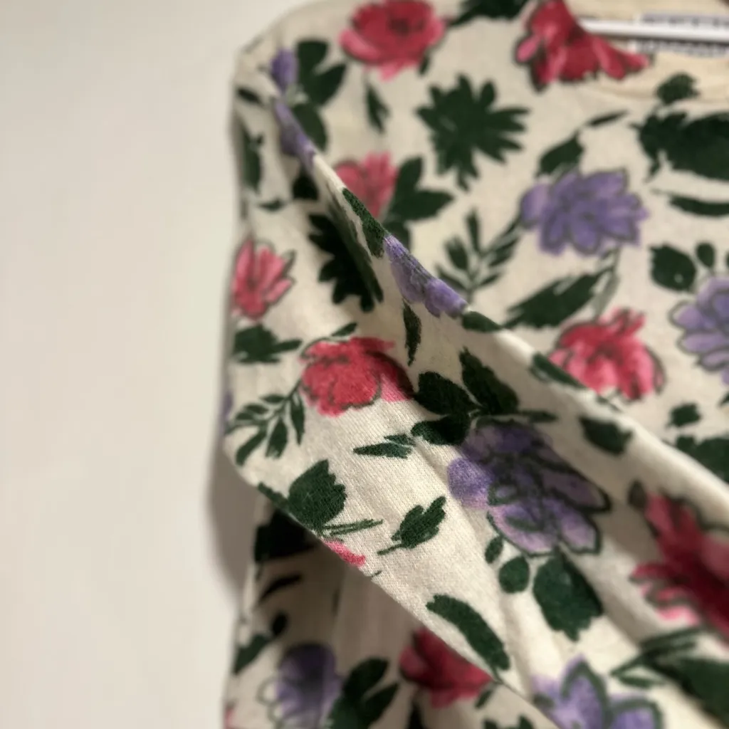 Vintage Nell Flowers by J.G. Hook Wool/ Angora Sz: M floral Pullover sweater. Pink Size M - Image 7