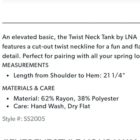 LNA TWIST NECK‎ tank NWOT - Image 11