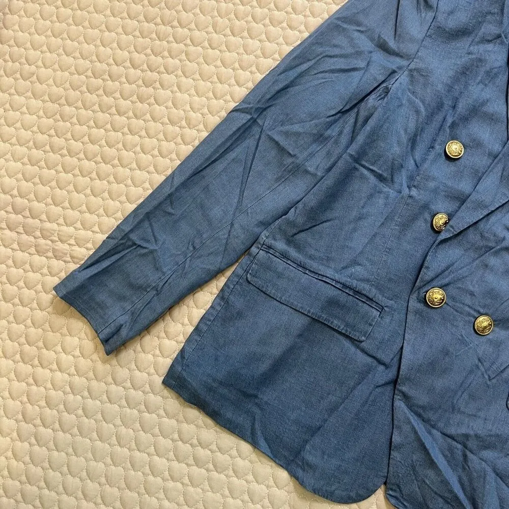 NWOT Rue De Femme Womens Blue Jacket Meduim Lightweight Work Casual Sz L Size L - Image 4