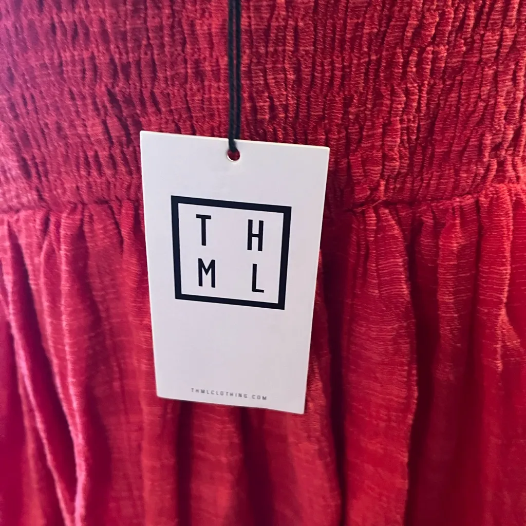 THML‎ Embroidered Tie Shoulder Top. Size L NWT - Image 4