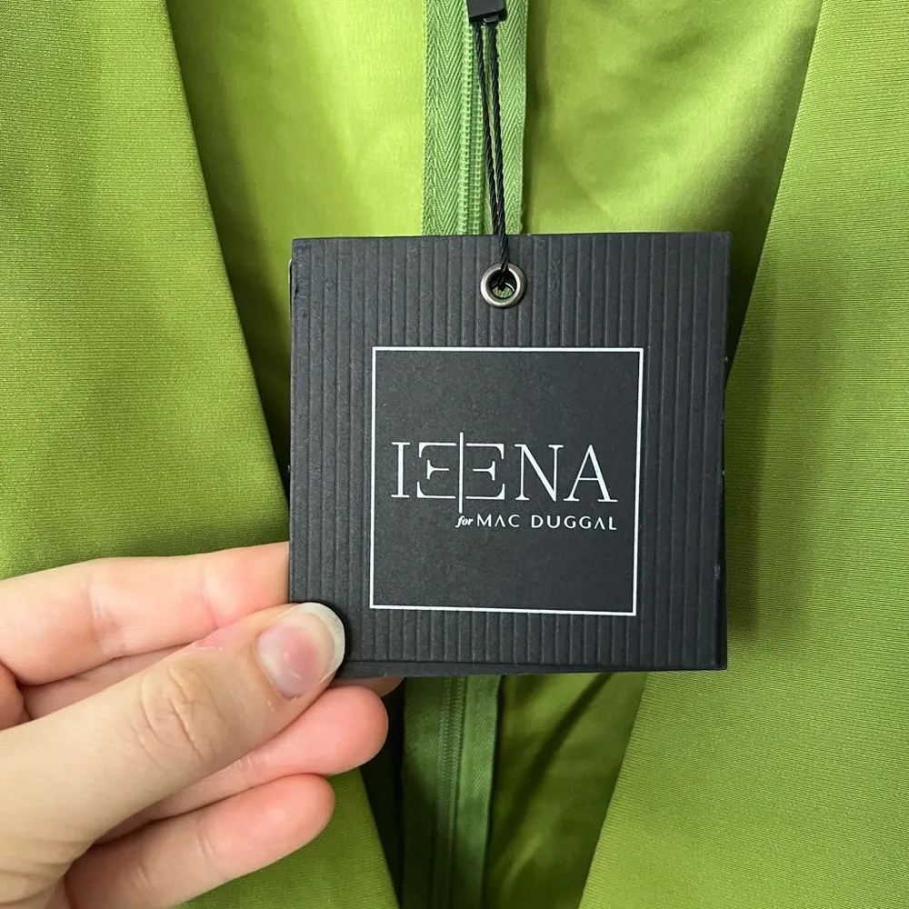 Mac Duggal 2630 Apple Green Cut Out Puff Sleeve Gown with Sequins Womens Size 8 - Image 10