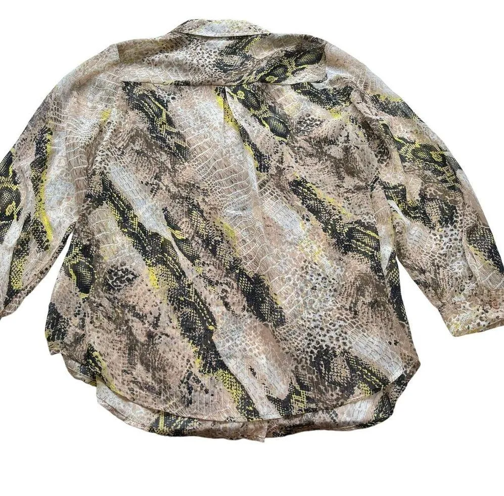 Dana Buchman Reptile Print Long Sleeve Shirt Size 1X NWT - Image 2