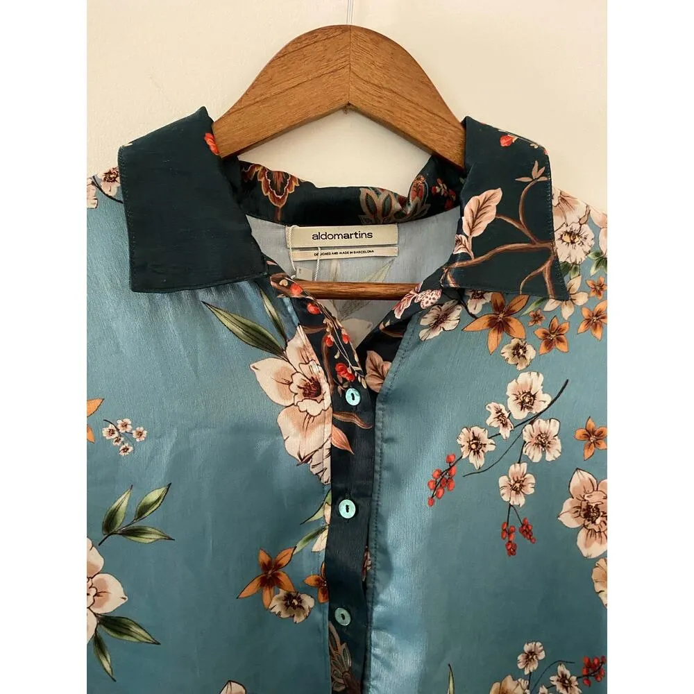 NWT Anthropologie Aldomartins M $140 Dormir Floral Sleep Shirt Buttondown - Image 4