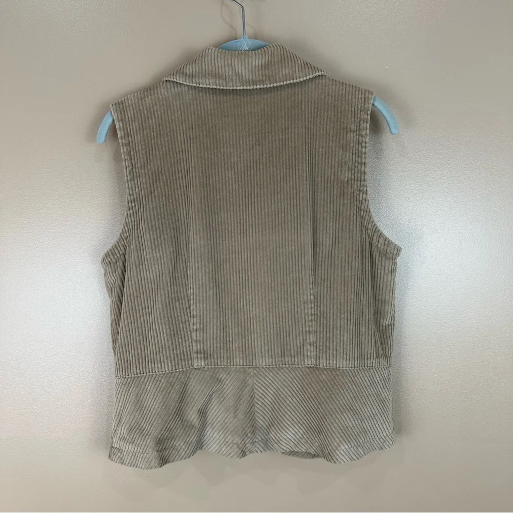 Christopher & Banks Tan Corduroy Vest Small Prep Ivy League Riding - Image 7