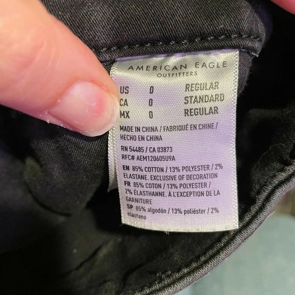 American Eagle Black Denim Ultra High Rise Jeans 0 - Image 7