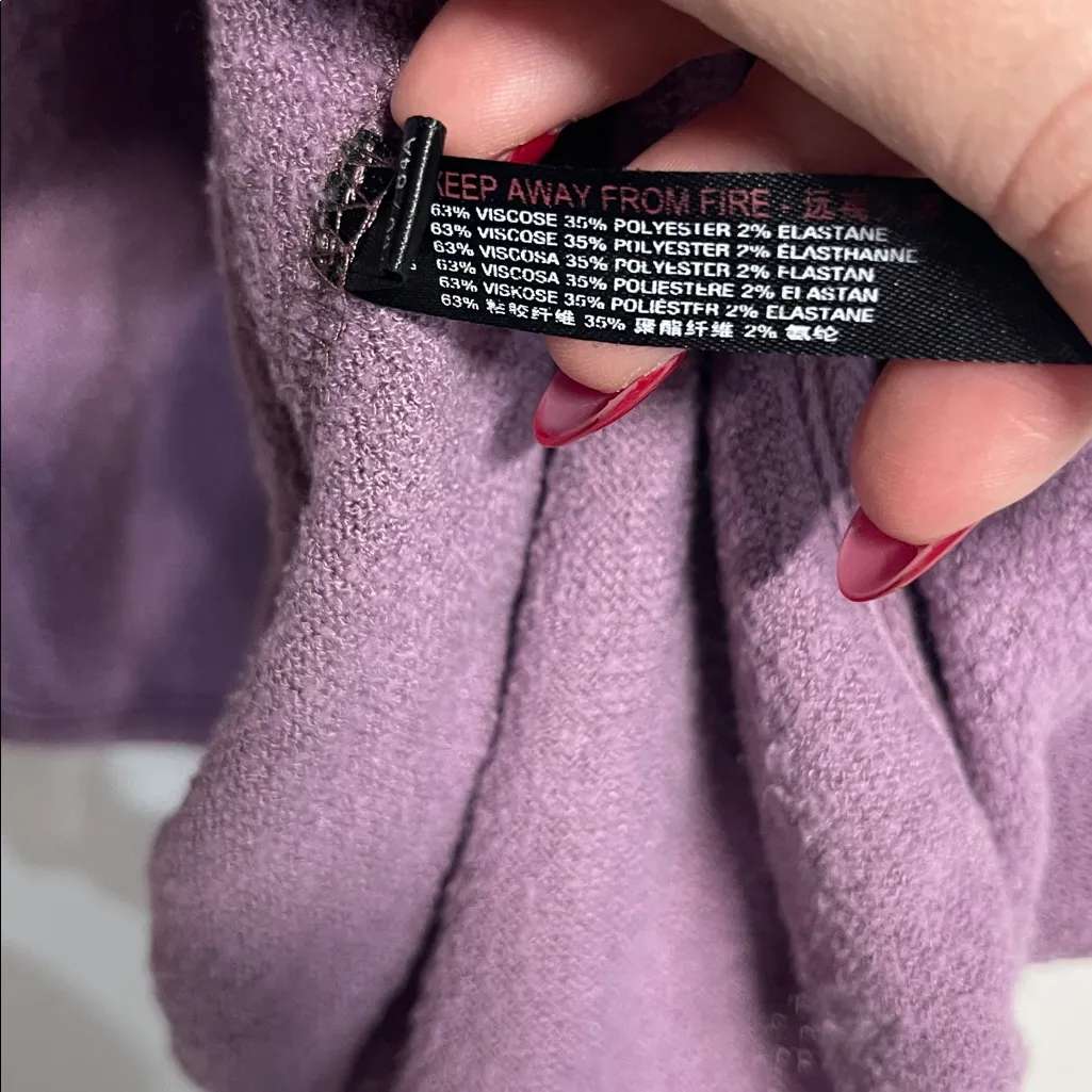 OUT FROM UNDER URBAN OUTFITTERS WOMENS PURPLE TEXTURED CARDIGAN SWEATER LARGE - Image 5