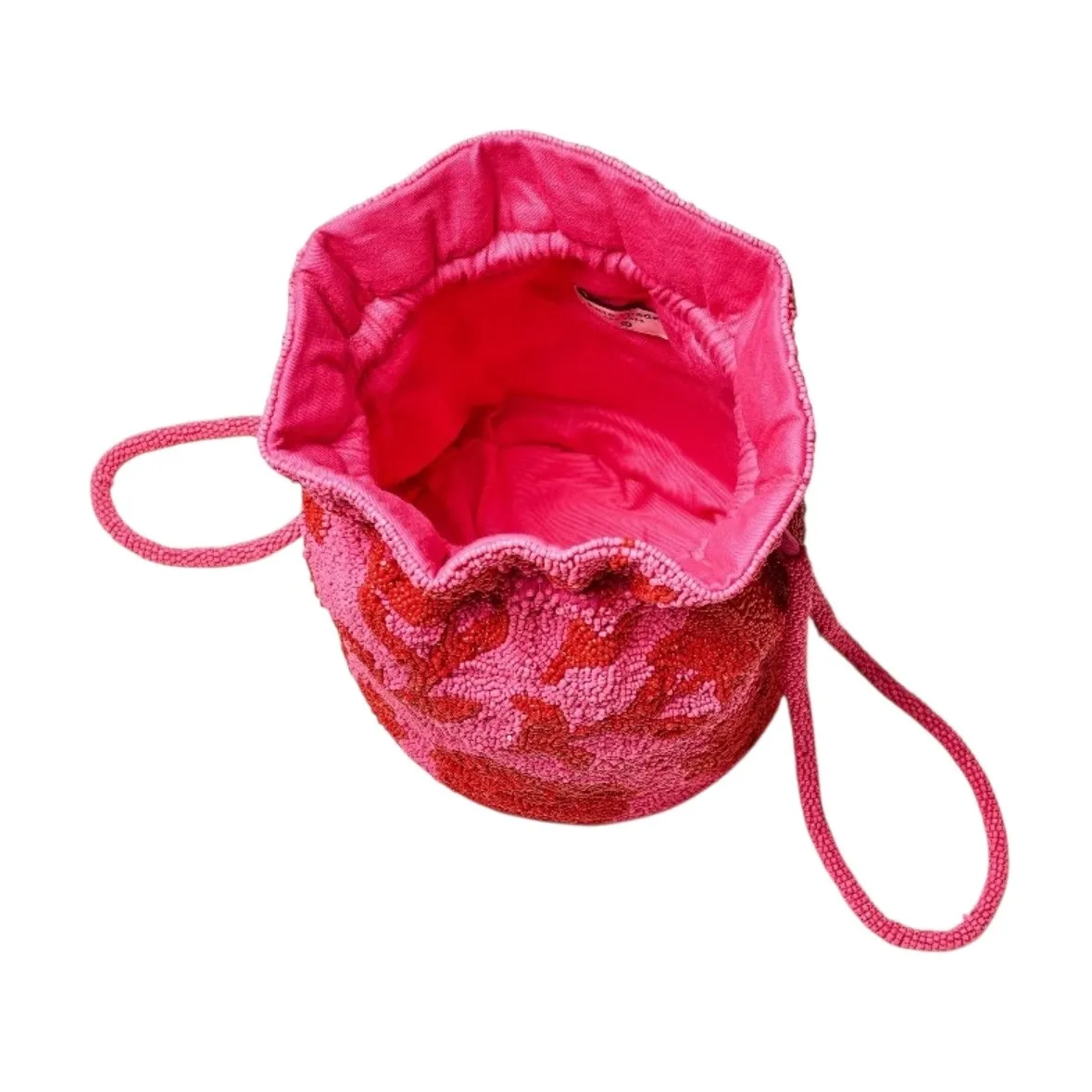 Kate‎ Spade x Target Beaded pink Rose drawstring Bucketbag.  NWT. Hard to find! - Image 3