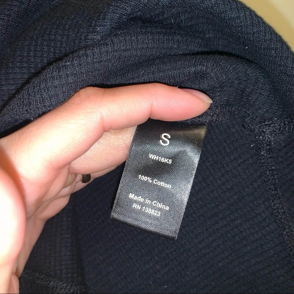 Shyanne Beautifully Embroidered Black 100% Cotton Raw Hem Thermal Shirt - Image 7