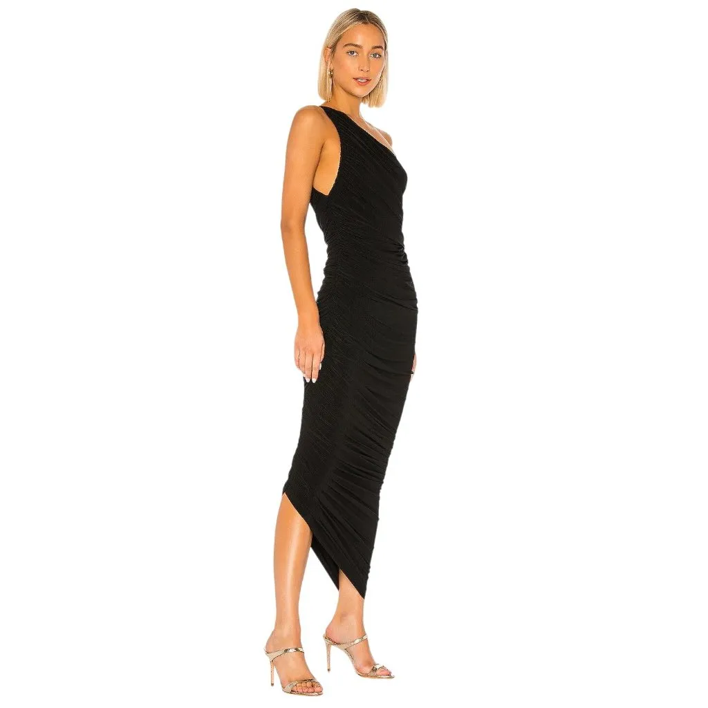 Norma Kamali Diana Gown in Black Small New Womens Midi Jersey Dress - Image 3