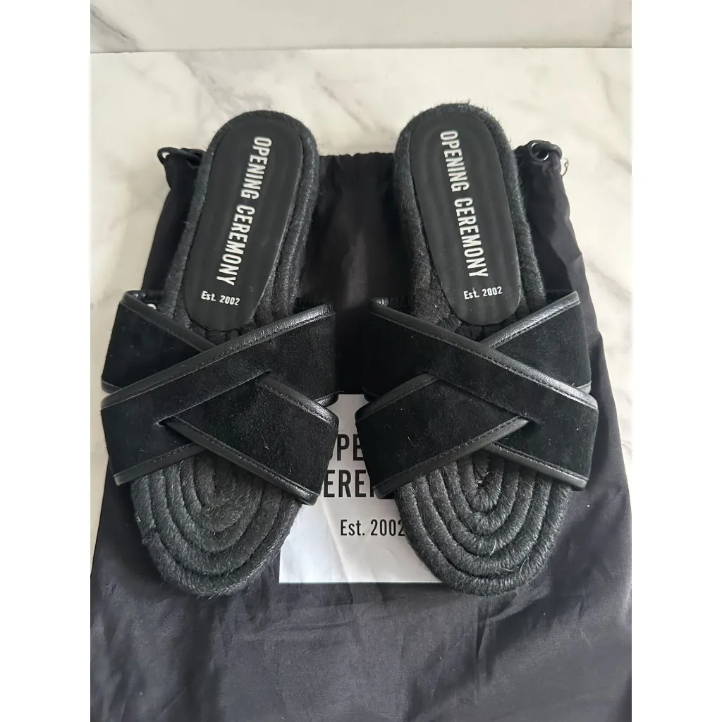 Opening Ceremony  Black Double Strap Sandals Size 38 / US 8 - Image 7