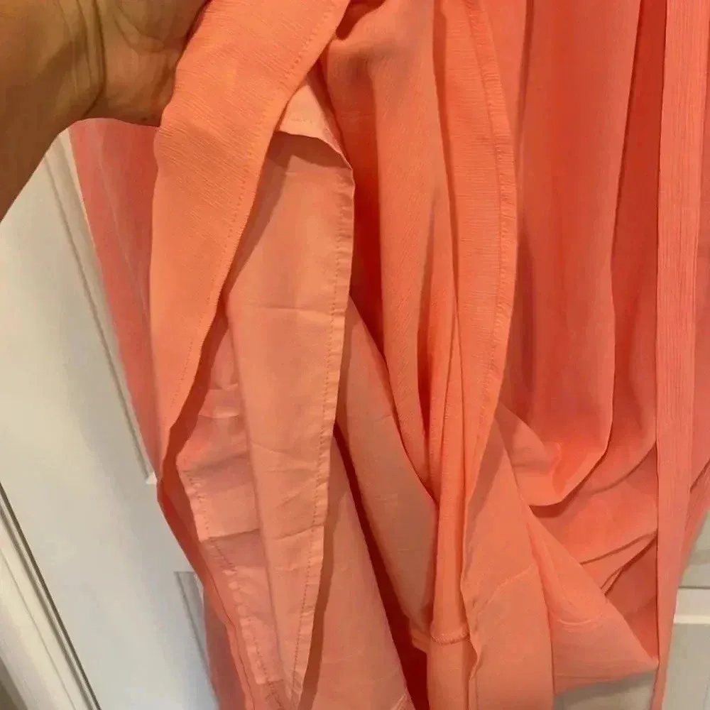 NWT Betsey Johnson Boudoir Crinkle Chiffon Dress Flamingo Pink Sz 14 - Image 8