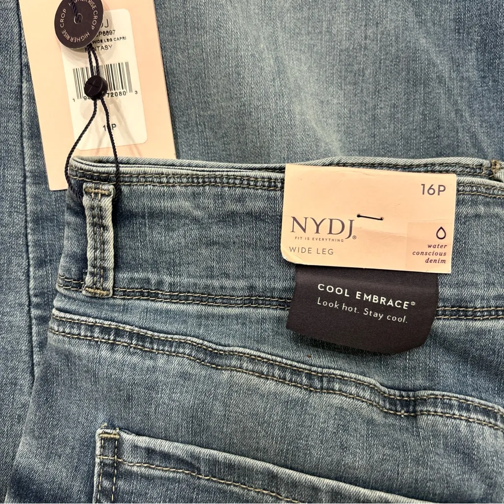 NYDJ HR Major Wide Leg Capri “Fantasy” Jeans Womes 16P Wash Blue Retro NWT - Image 7