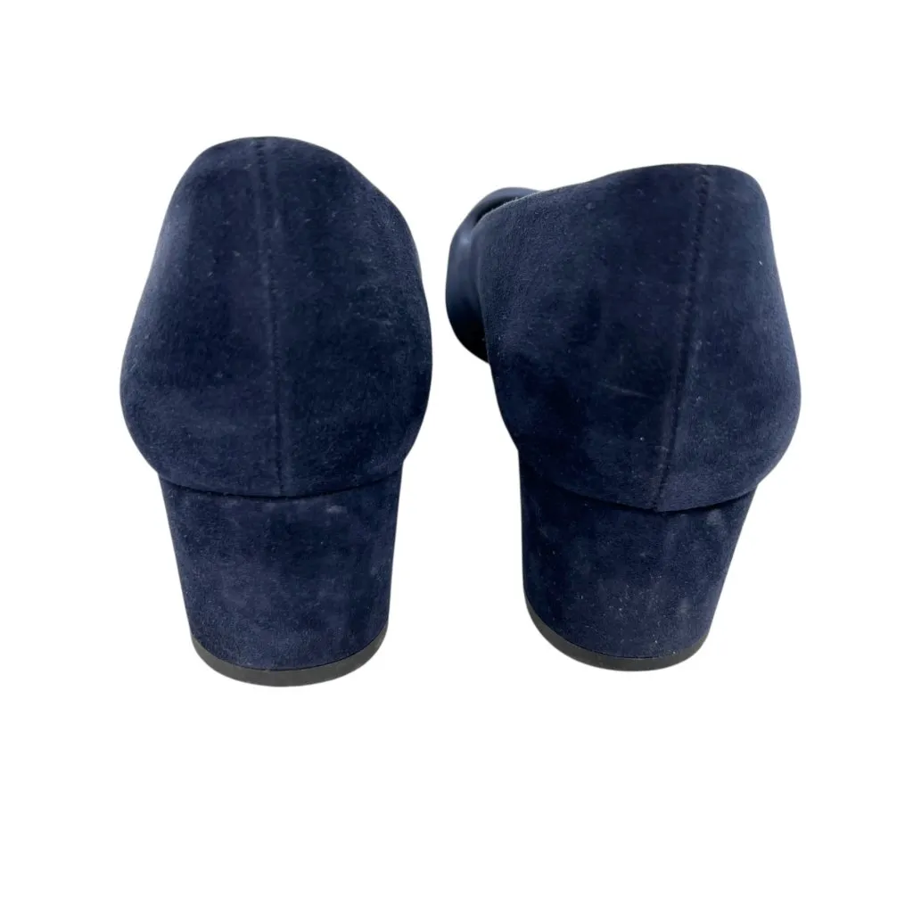 Paul Green Navy Blue Suede Low Block Heel Pumps Size 10.5 - Image 6