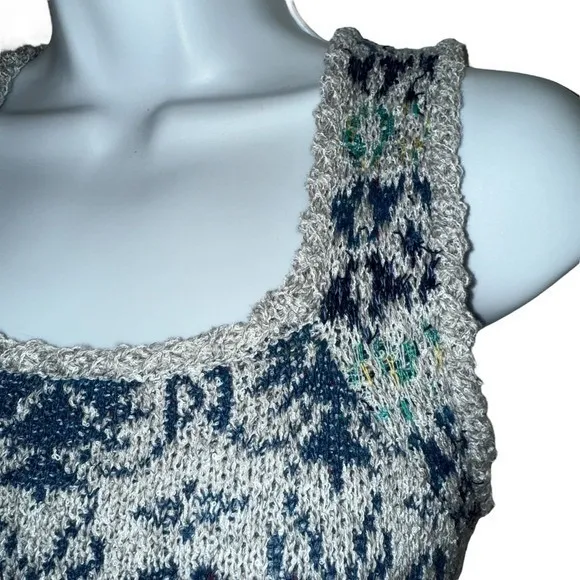 ANTHROPOLOGIE‎ PILCRO Knit Patterned Sleeveless Cross Back Tank EUC Size XS - Image 4