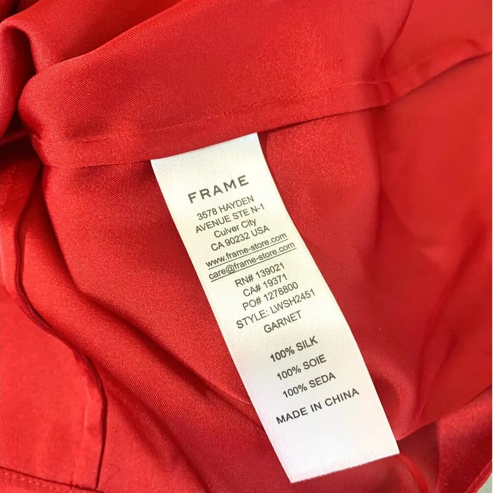 Frame NEW Silk Twist Neck Sleeveless Padded Shoulder Tank Top Garnet Red Medium - Image 9