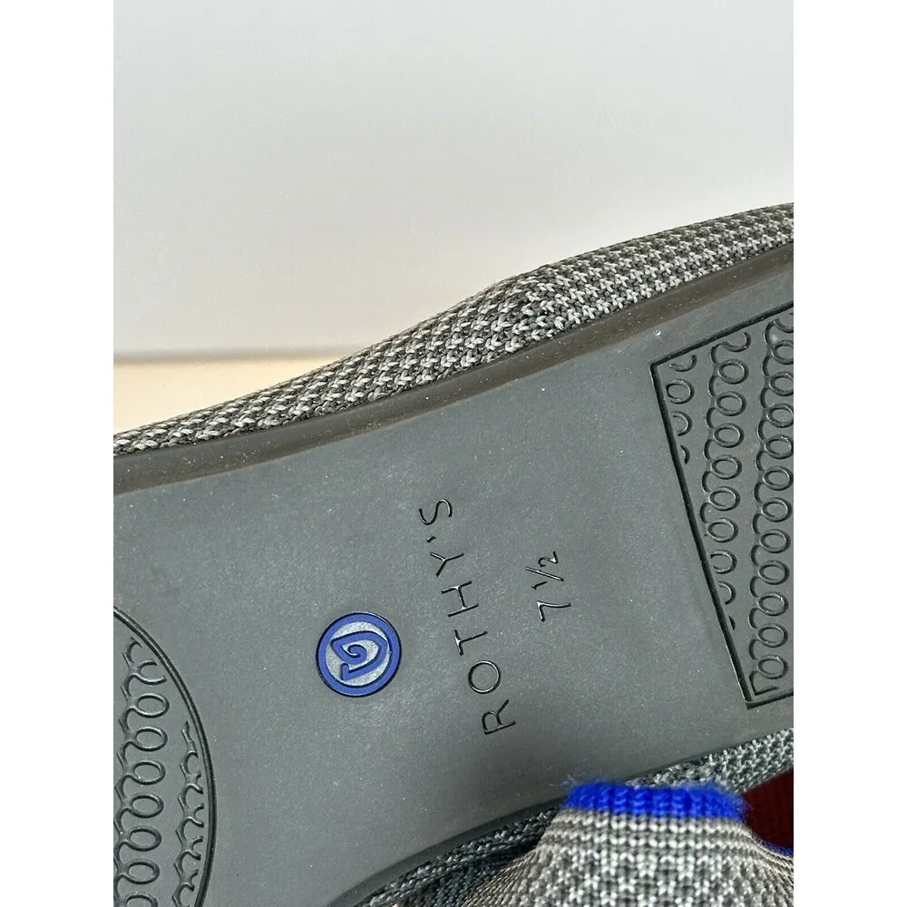 ROTHYS The Flat Pebble Grey Knit Rounded Toe Ballet Flats Slip On Shoes Size 7.5 - Image 8
