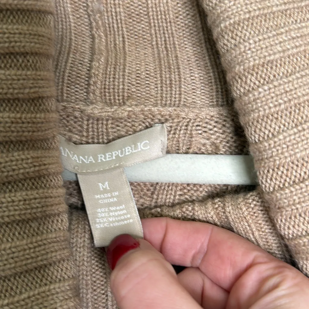 Banana Republic chunky cableknit wool blend cowl neck sweater holiday 2012 - Image 5