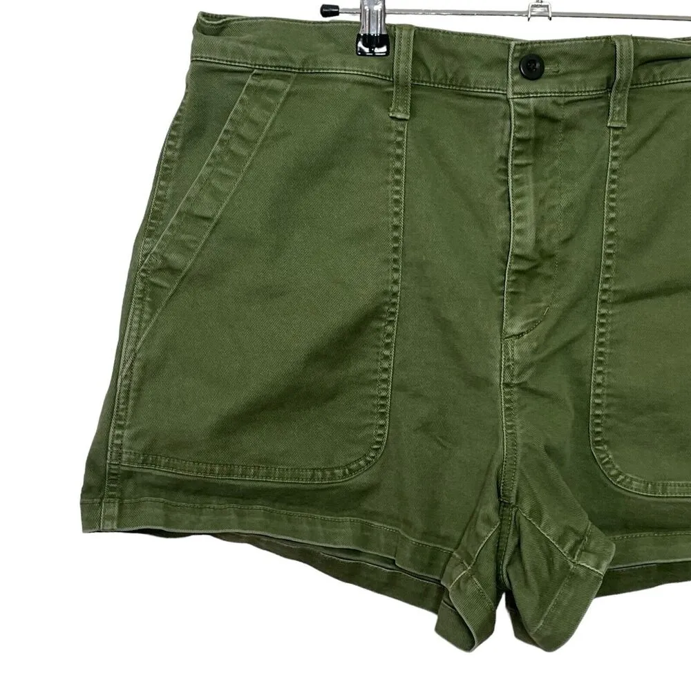 Madewell Vintage Fatigue Shorts Size 31 Desert Olive Green Chino High Rise - Image 3