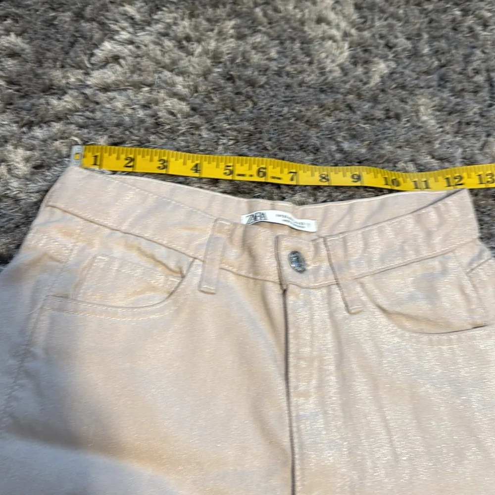 women's pants size 0, shiny cream color - Image 11