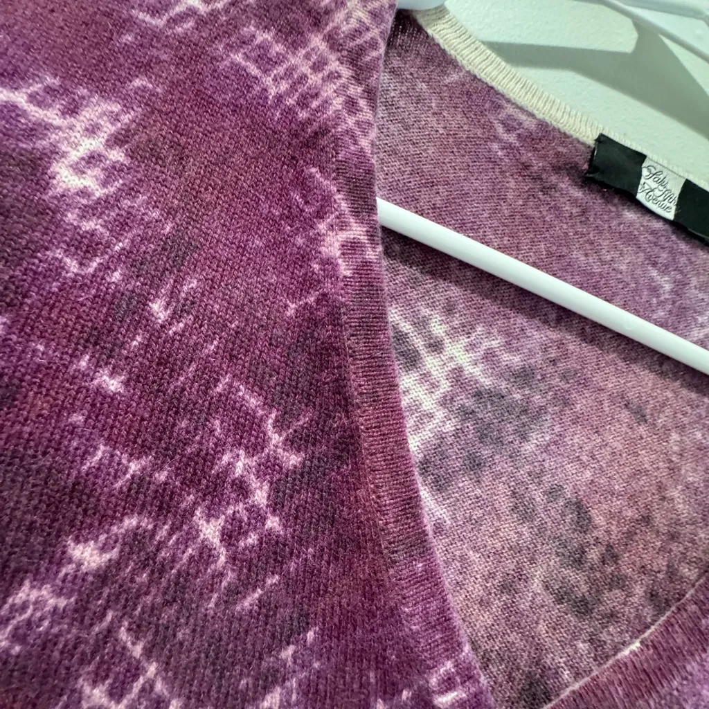 Kashmir Saks Fifth Avenue Plum Sweater - Image 7