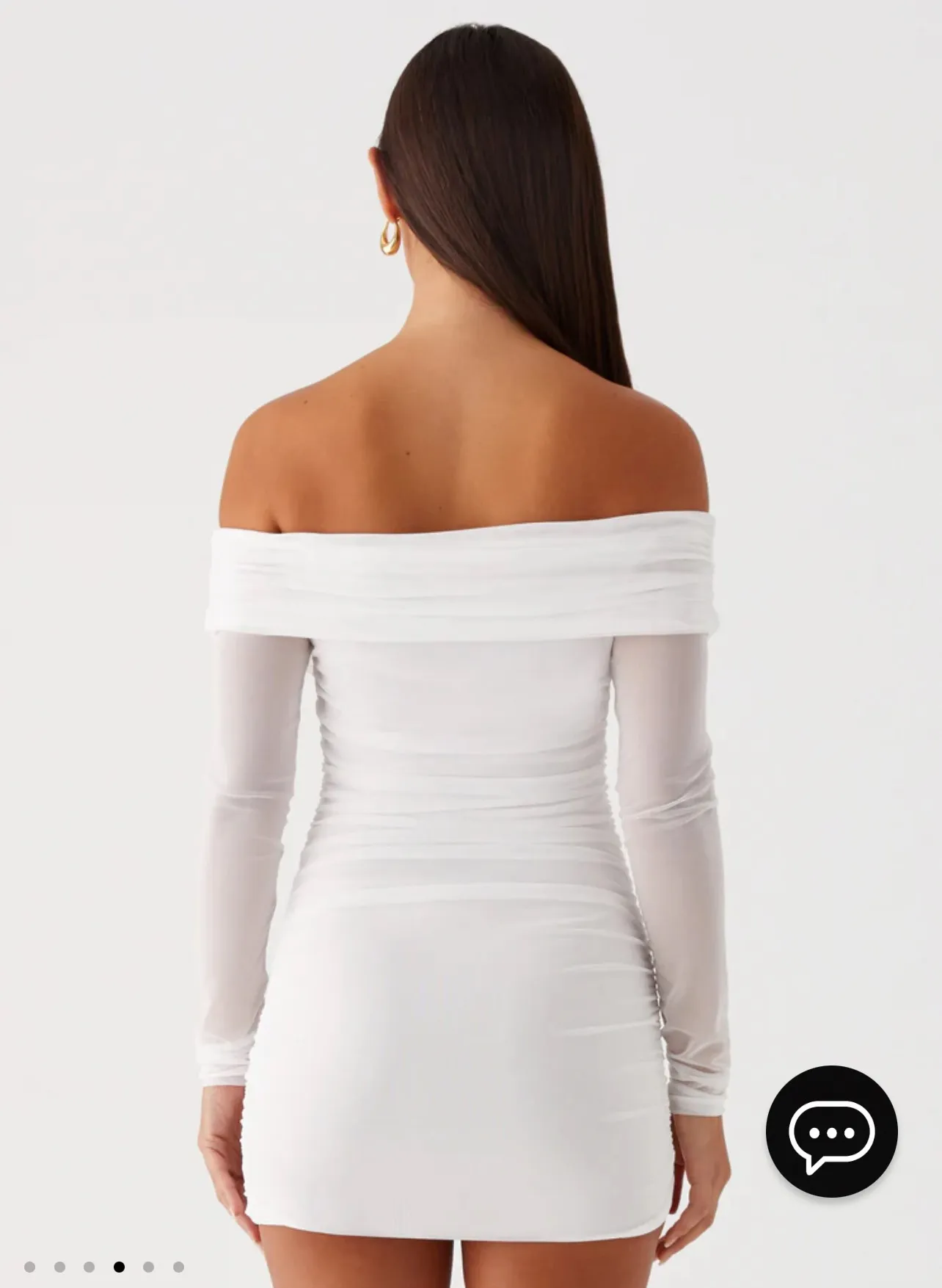 White Mesh Mini Dress - Image 4