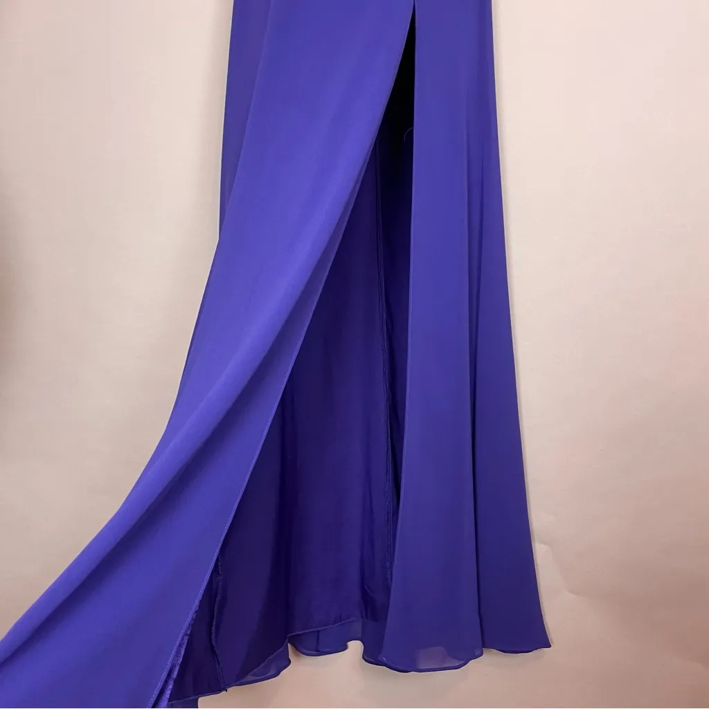 Ever Pretty Dress Prom Bridesmaid ALTERED‎ V-Neck High Slit Chiffon Satin Maxi - Image 8