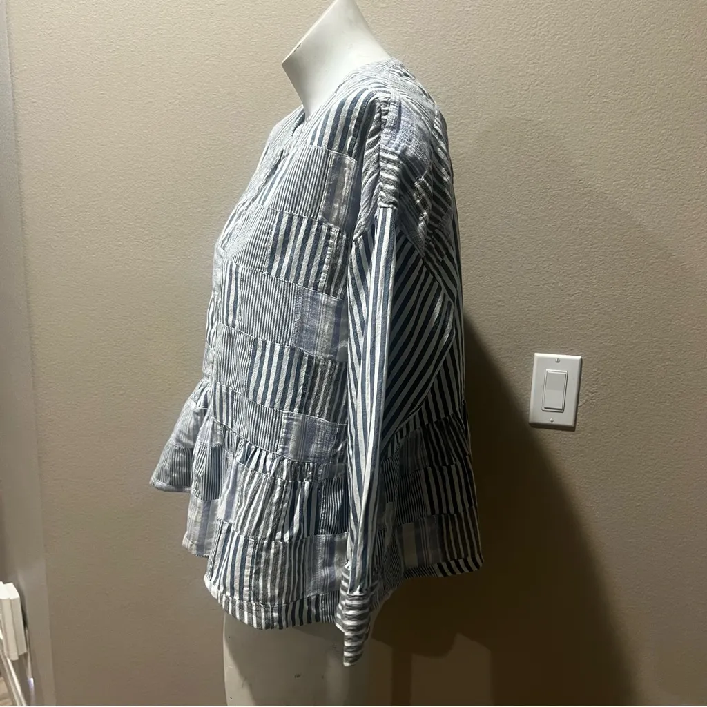 Anthropologie maeve blue striped blouse - Image 3