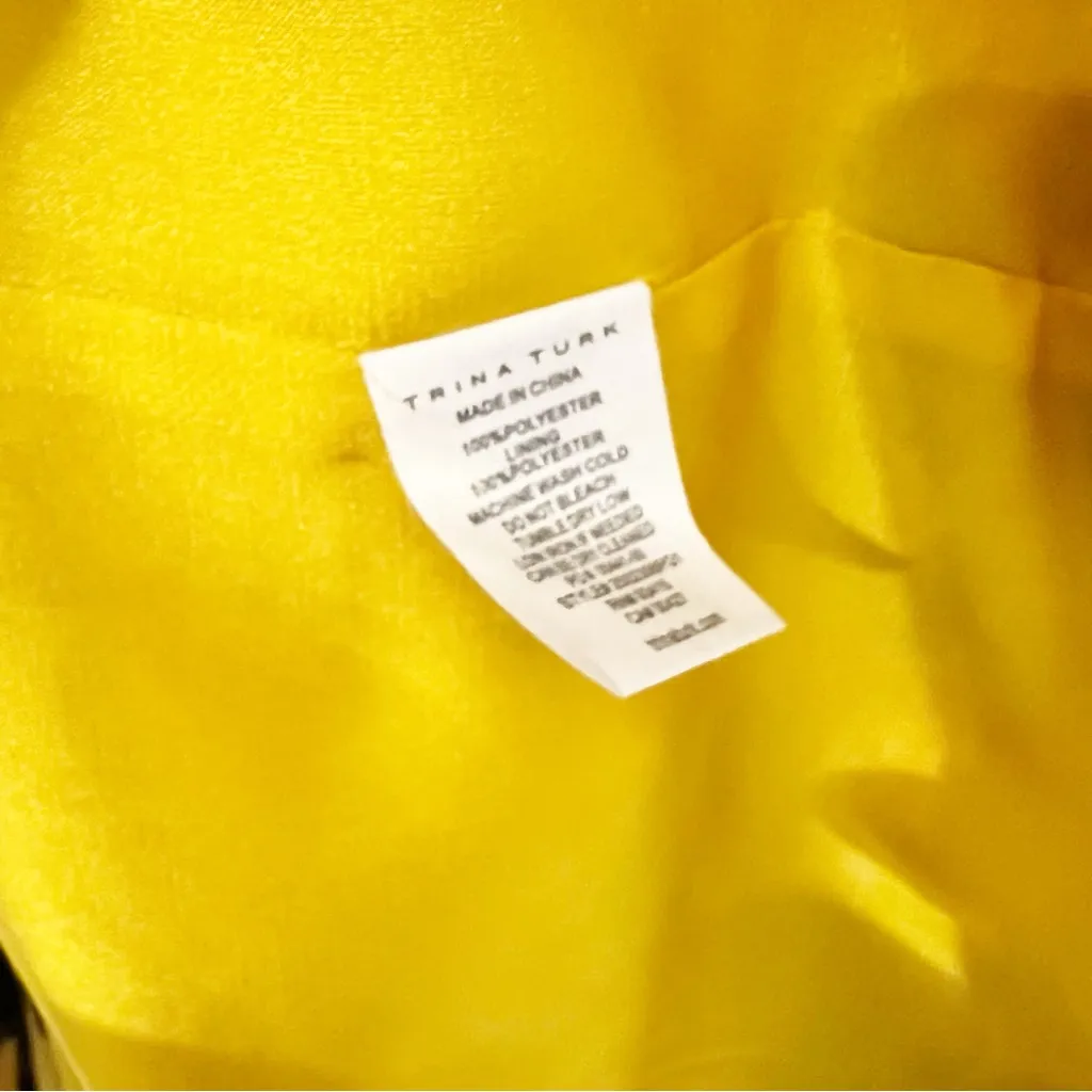 Trina Turk Gentle Floral Dress in Mimosa Yellow Kaftan Style Size Small S - Image 6