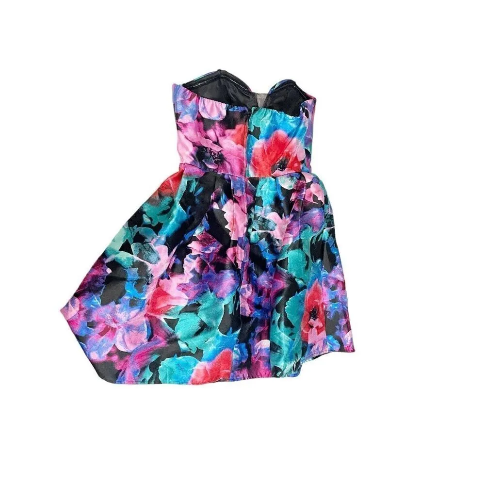 B. Darlin A-Line Formal Dress Black Pink Multicolor Floral Short Junior Size 5/6 - Image 6