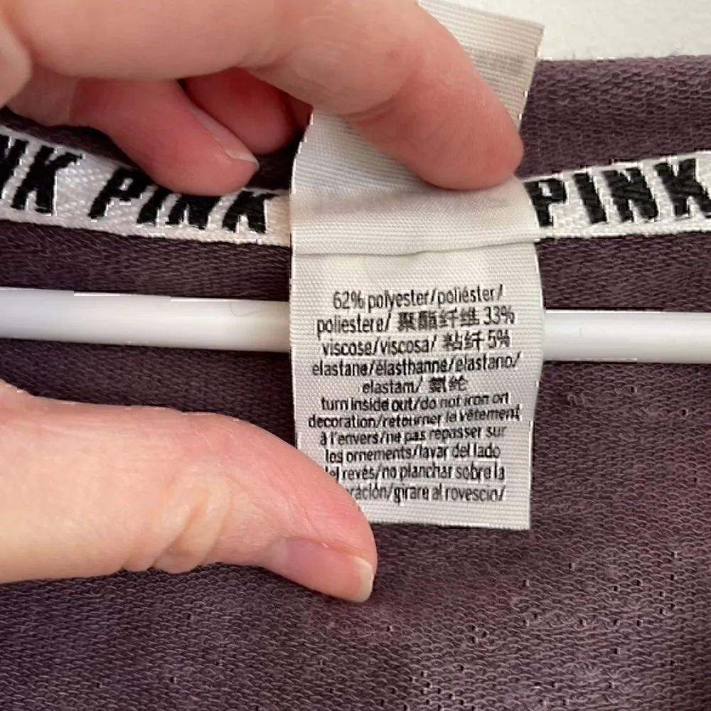 PINK VS VICTORIA'S SECRET Purple 1/4 Zip Lightweight Pullover Hoodie Sweatshirt - Image 9