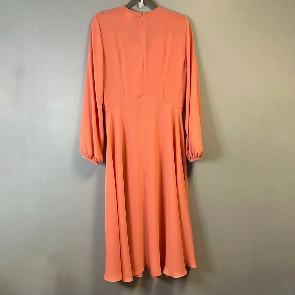 Max Mara Studio Dress Tangerine Lago Midi V Neck Long Sleeve Dress Sz 10 NWT - Image 14