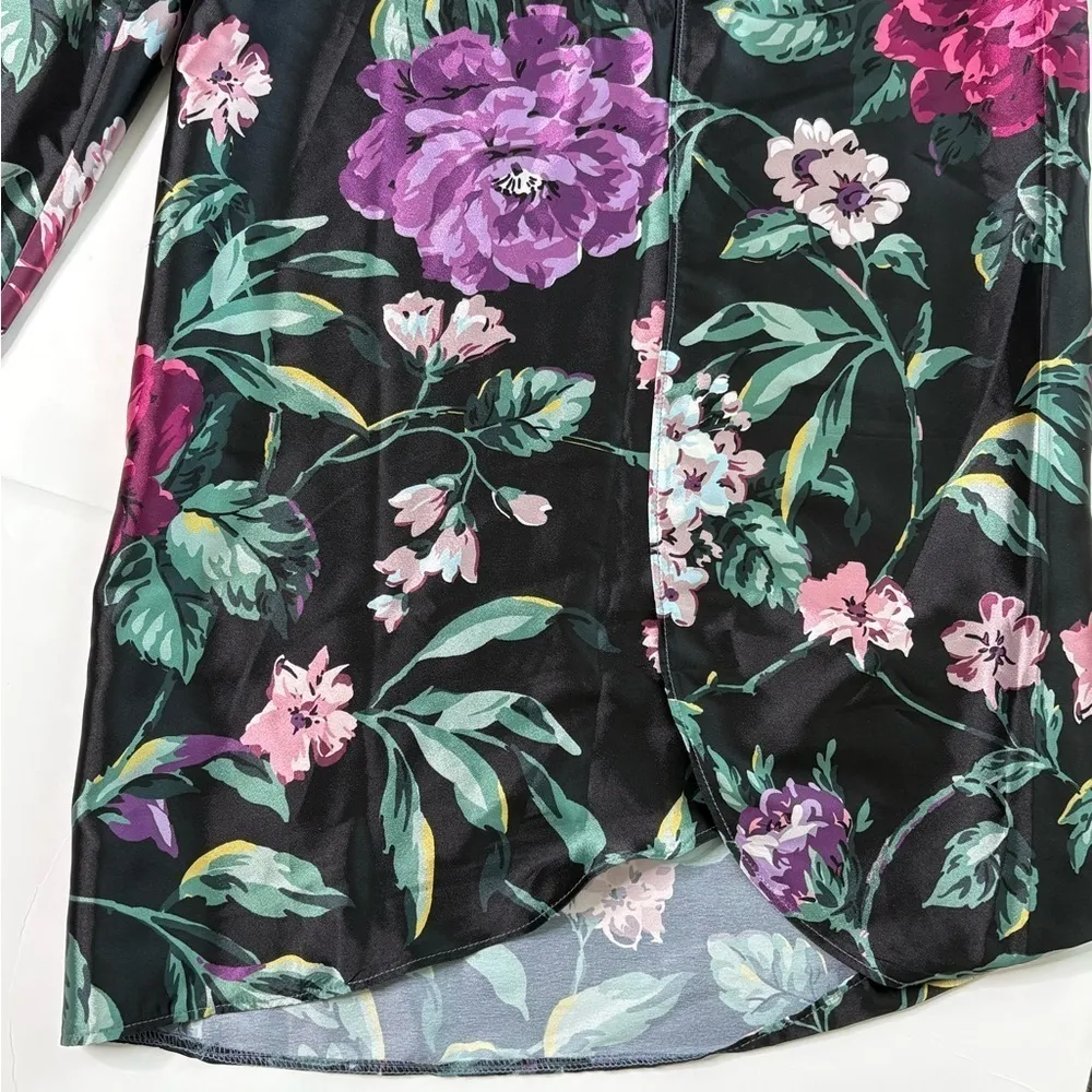 2 piece Victoria’s Secret Floral Satin Open Side Slit Pant Pajama SET Size Small - Image 4