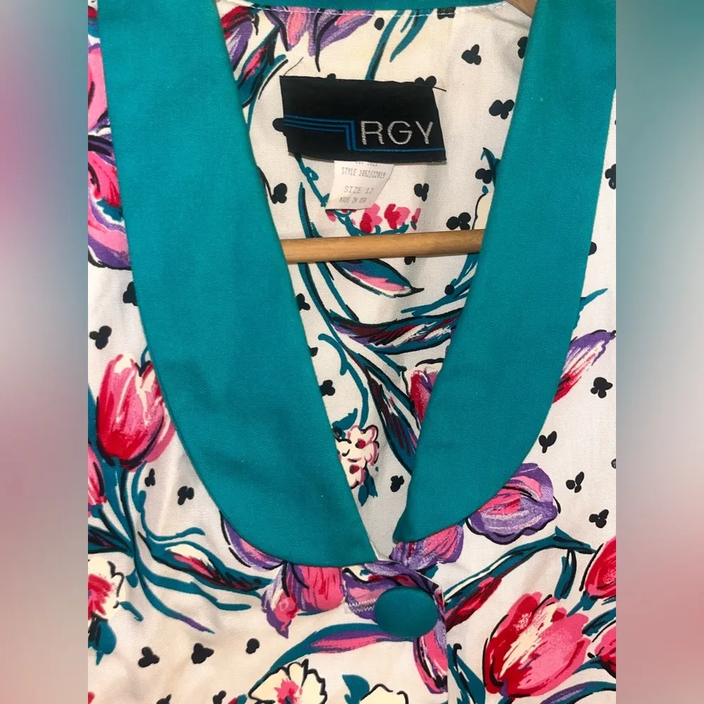 VINTAGE 80S 2 PIECE CROPPED TOP DRESS 12 White - Image 8