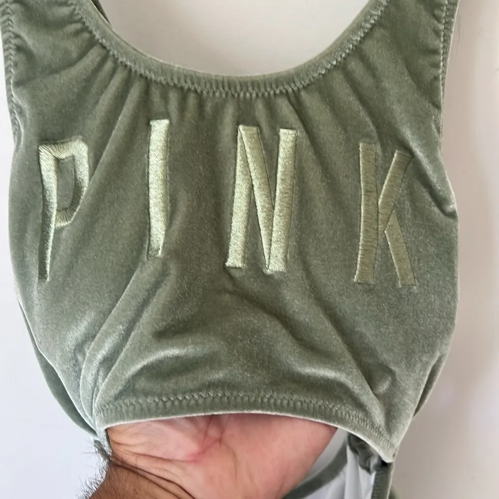 PINK by Victoria’s Secret Velvet Swim Sexy Green Cutout Swimsuit Size Large - Image 5