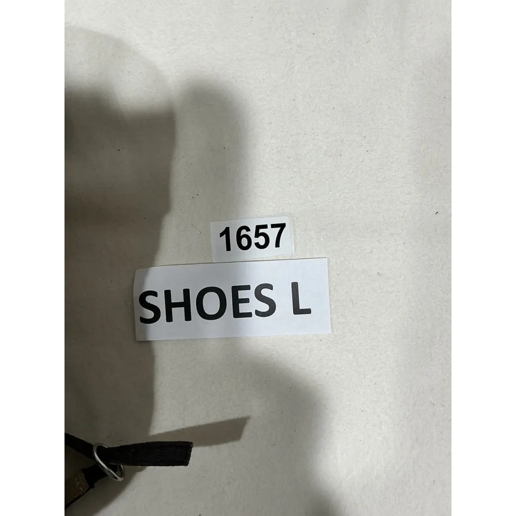 Womans Arizona Jeans Black White Canvas Wedge Heel Ankle Buckle Sandal 7.5 M - Image 9