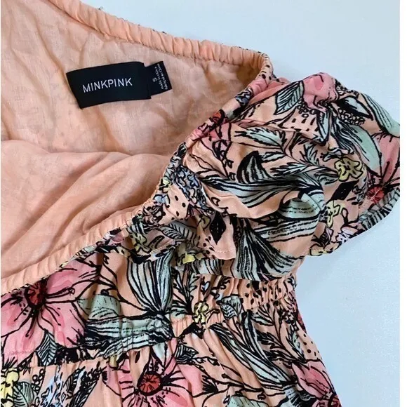 MINKPINK Wattle Wonder 1-shoulder Floral‎ dress - S NWOT - Image 10