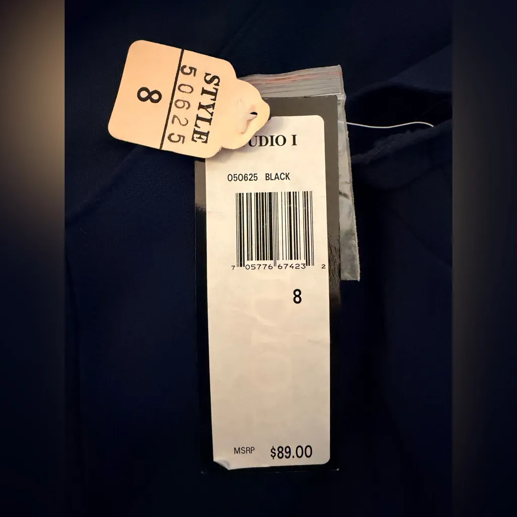 Studio I Black Formal Full Length SS Dress NWT - Image 5