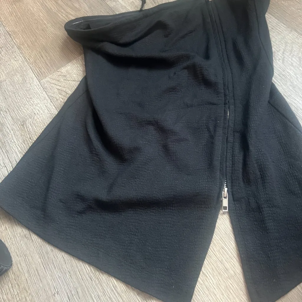 Maeve x Anthropologie Asymmetrical Zipper Tube Top Black/Noir Size S Black - Image 4