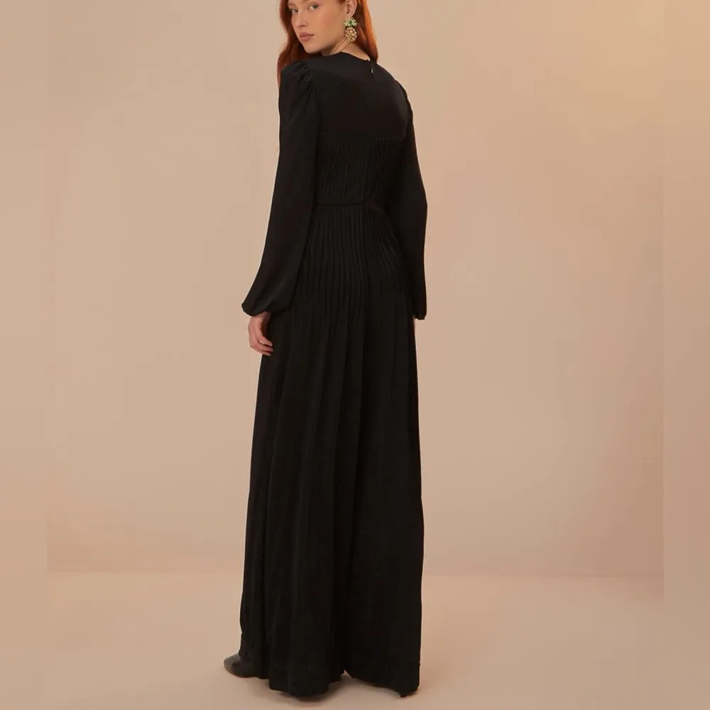 Farm Rio Black Long Sleeve Knot Jumpsuit - Image 4