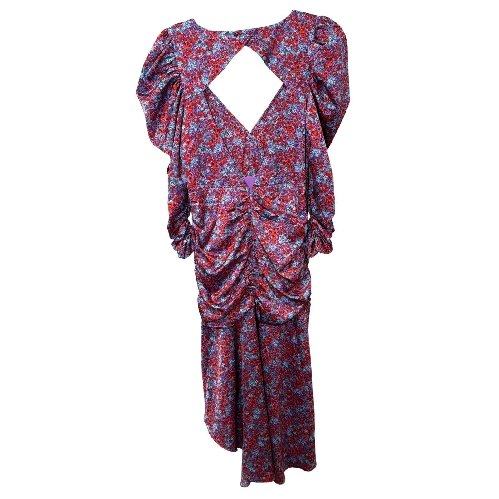 For Love and Lemons Charlie Midi Dress Blossom Floral Size Medium Open Back - Image 6