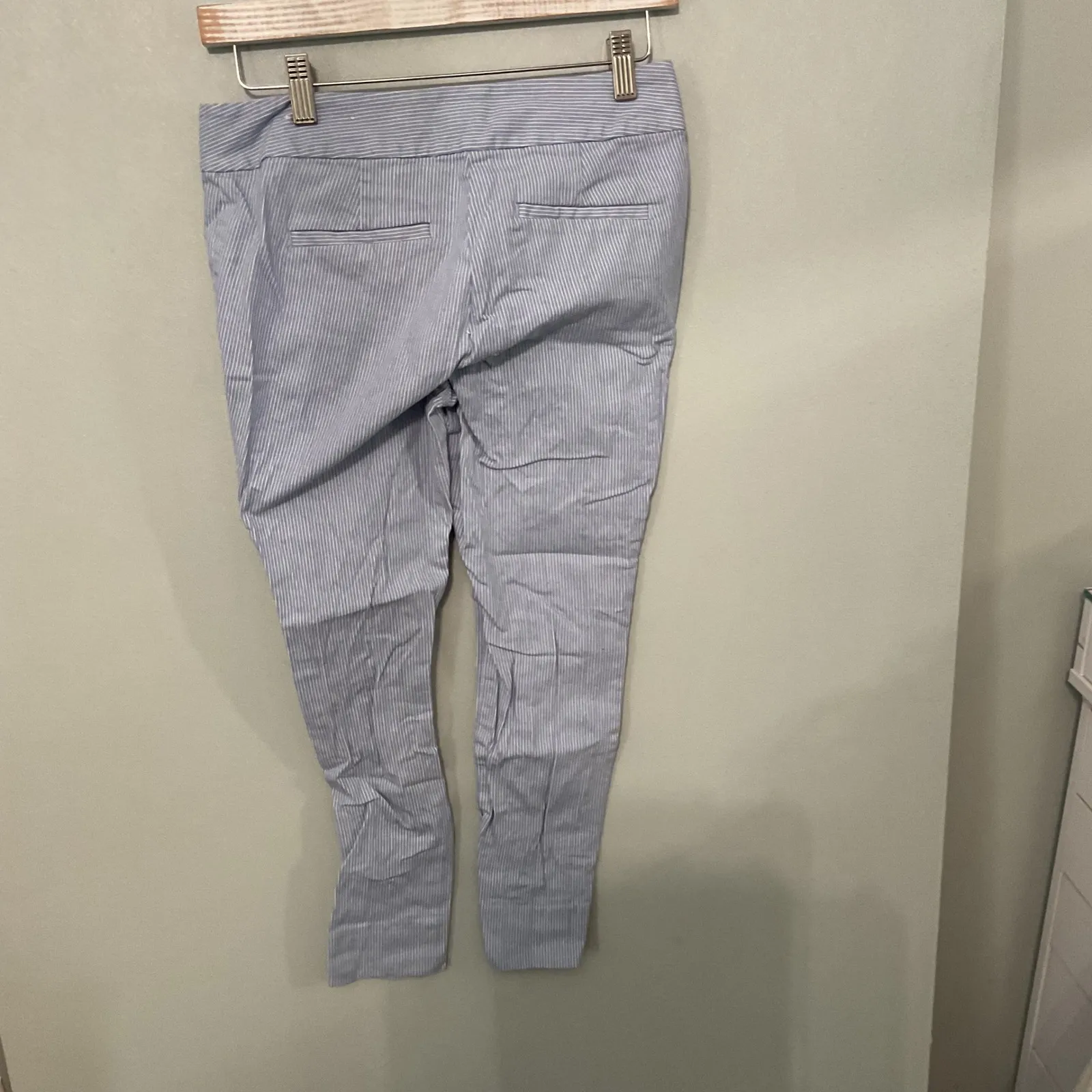 LOFT Outlet Petite Striped Button Fly Sailor Pants Women's Size 2P Blue White - Image 3