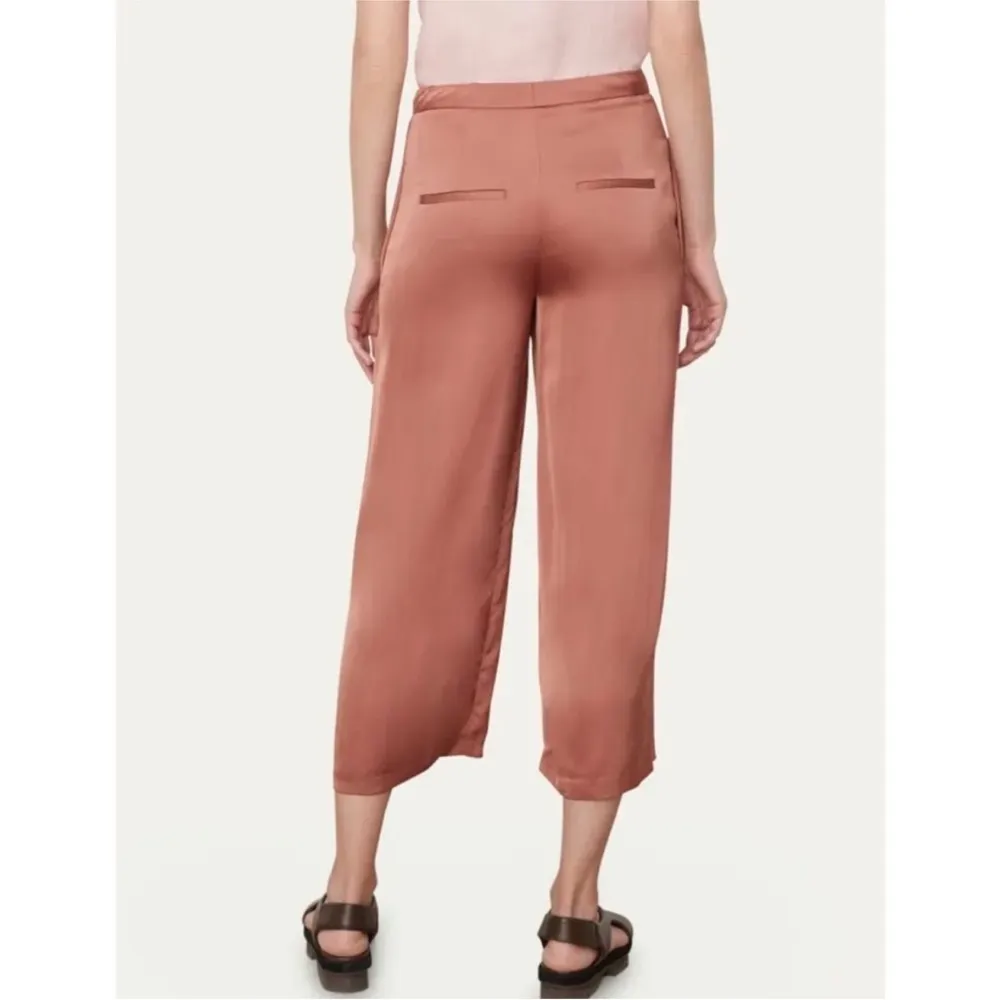 Vince  Satin Pleated-Front Wide-Leg Crop Pants - Image 4