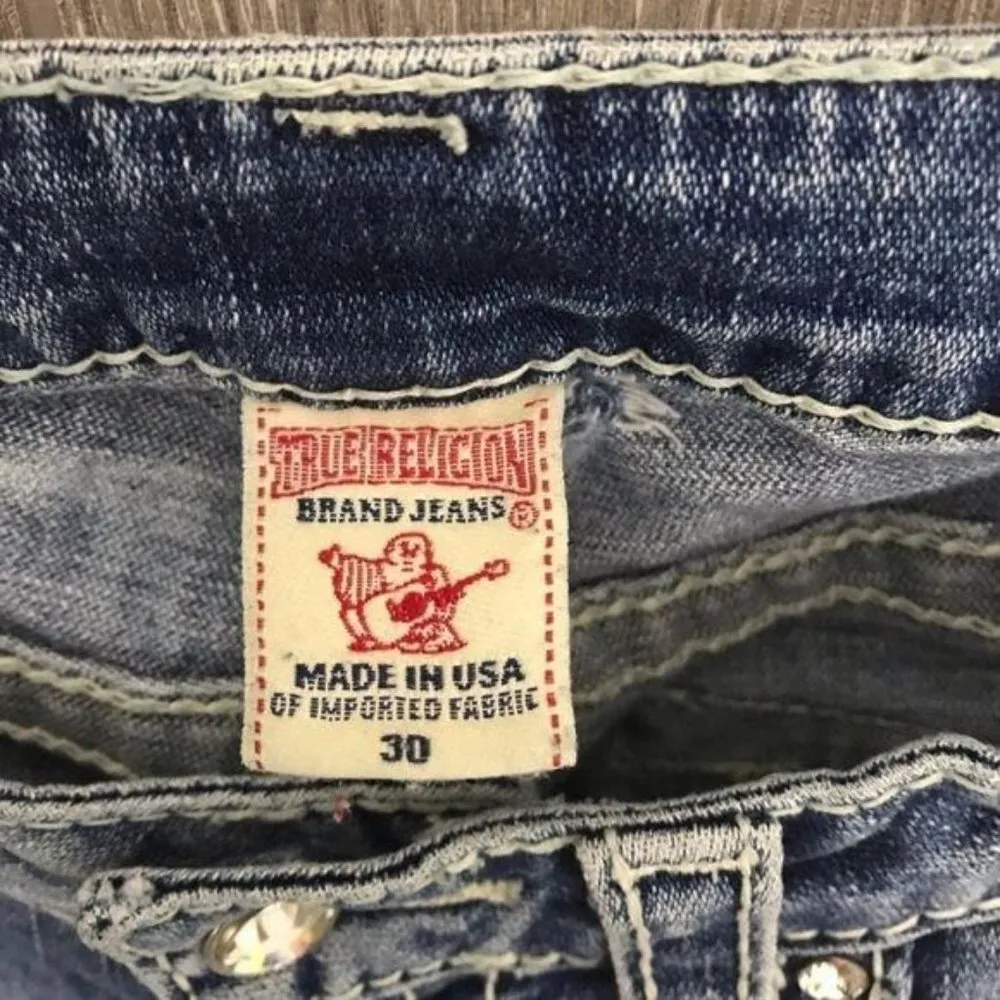 True religion disco joe big 7 light wash flare denim jeans 30 - Image 5