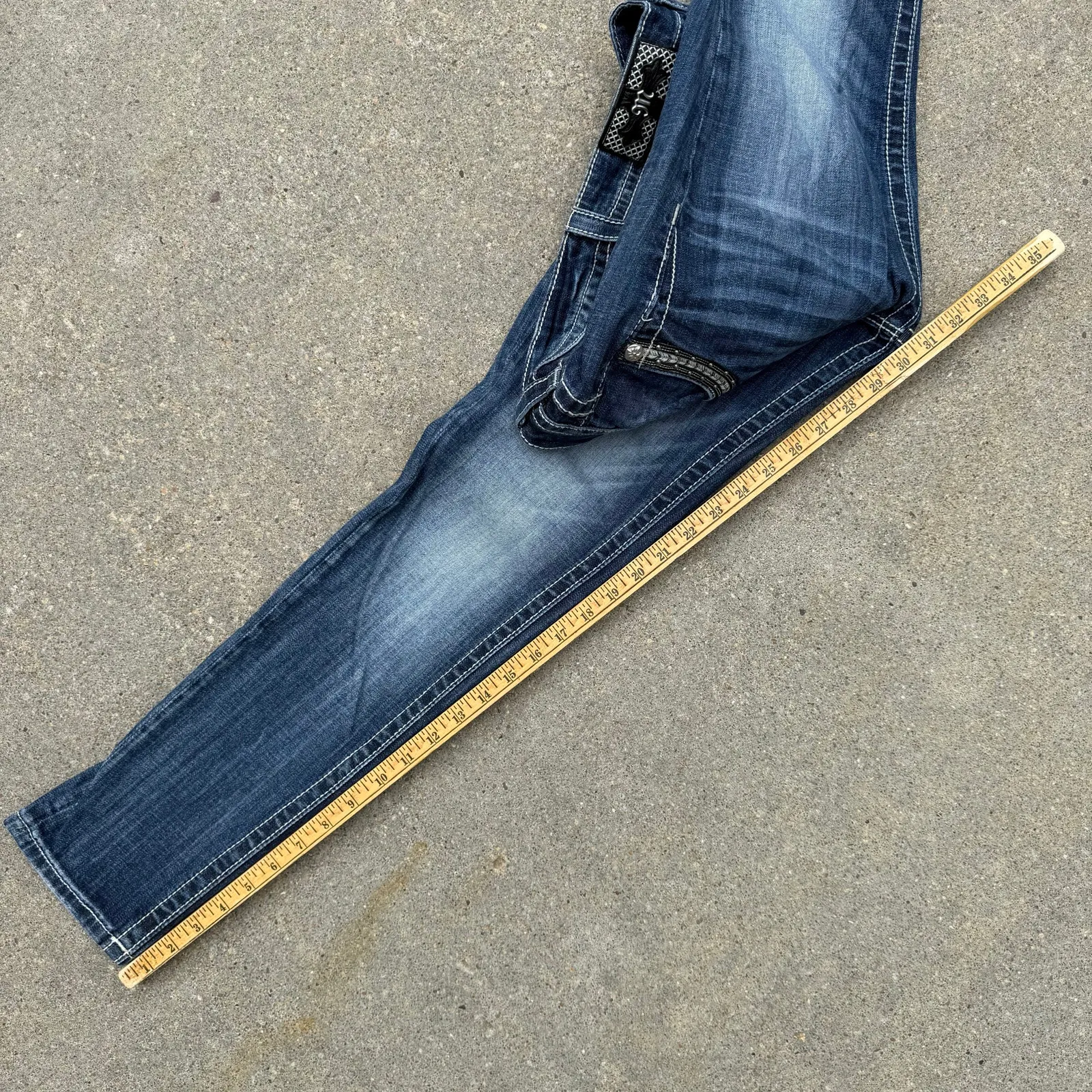 Miss Me Signature Skinny Bling Faux Flap Pocket Jeans Size 28x30 JP72435 - Image 9