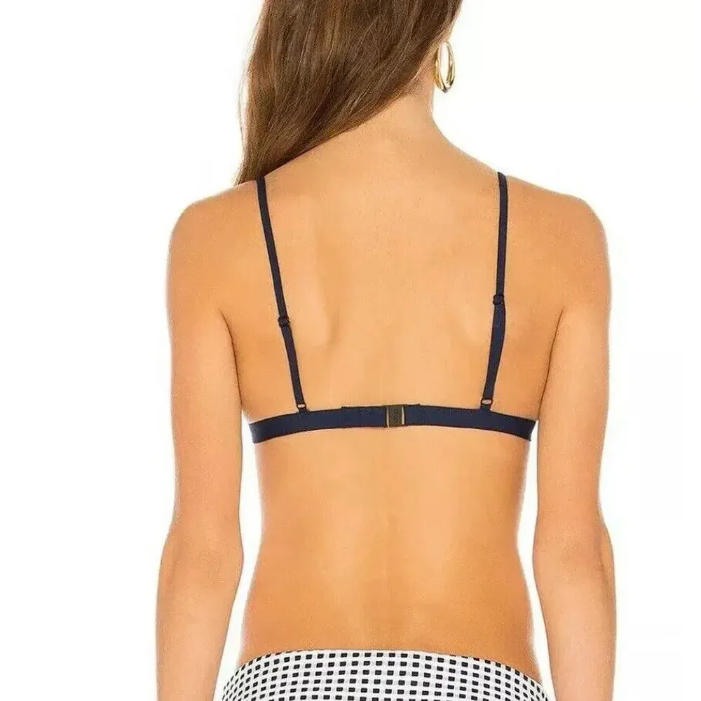 Onia Danni Triangle Bikini Top And Button in Blue Shadow Size XS - Image 3