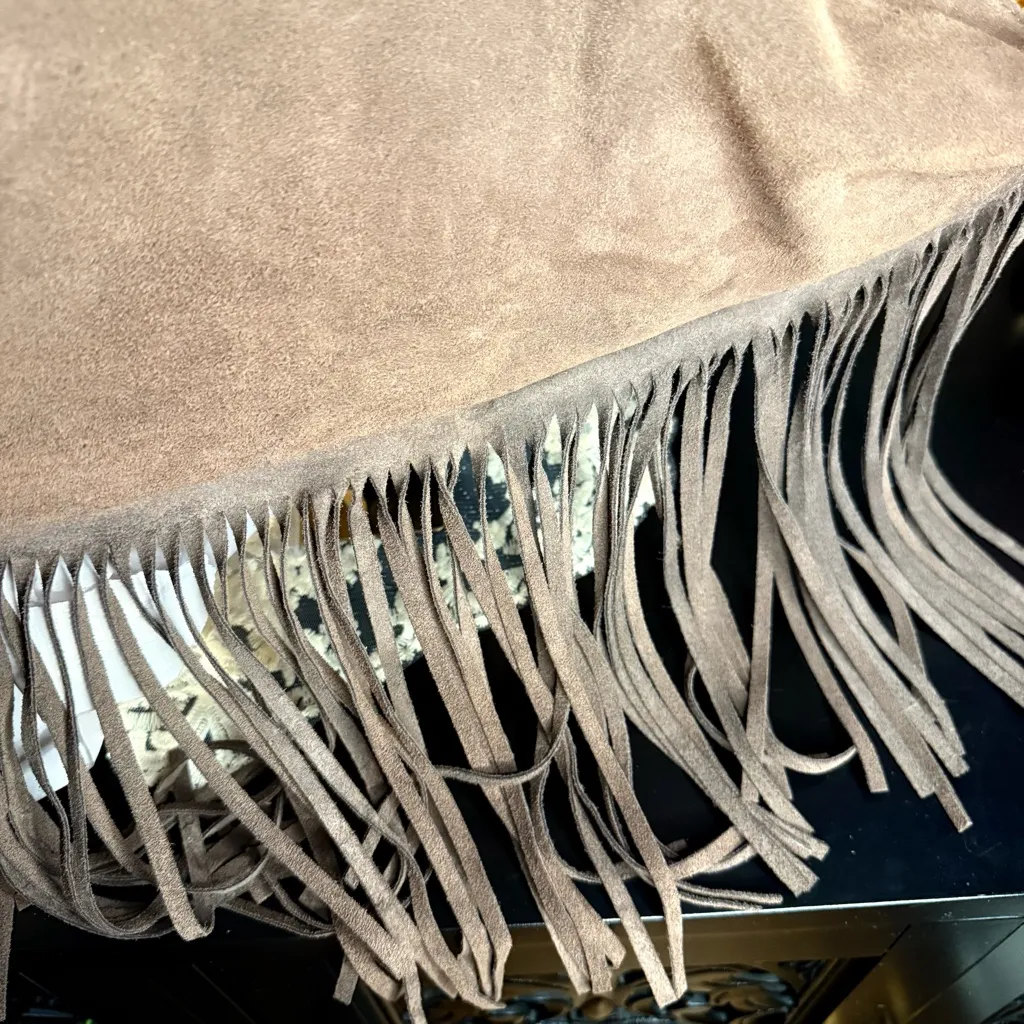 Divina Firenze Suede Fringe Hobo Bag Brown Made in Italy NWT - Image 10