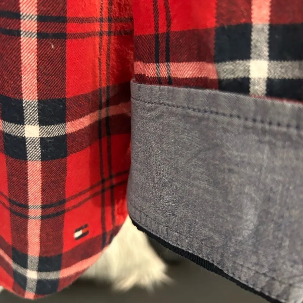 Women's Red Plaid Button-Up Shirt - Image 5